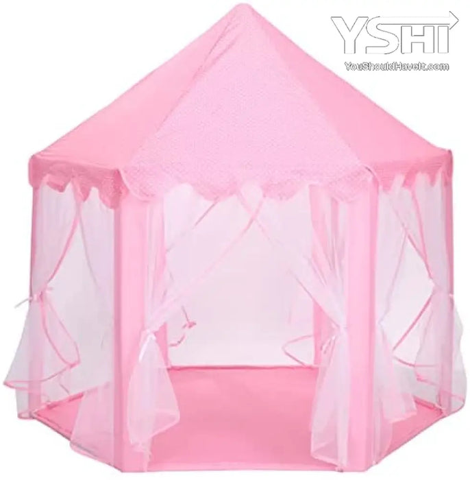 Pink Princess Tent Girls Large Playhouse Kids Castle Play With Star Lights Toy For Children Indoor