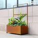 Rustic Modern Metal Rolling Planter Box With Lattice Trellis – Corten Steel Trough Casters 66”