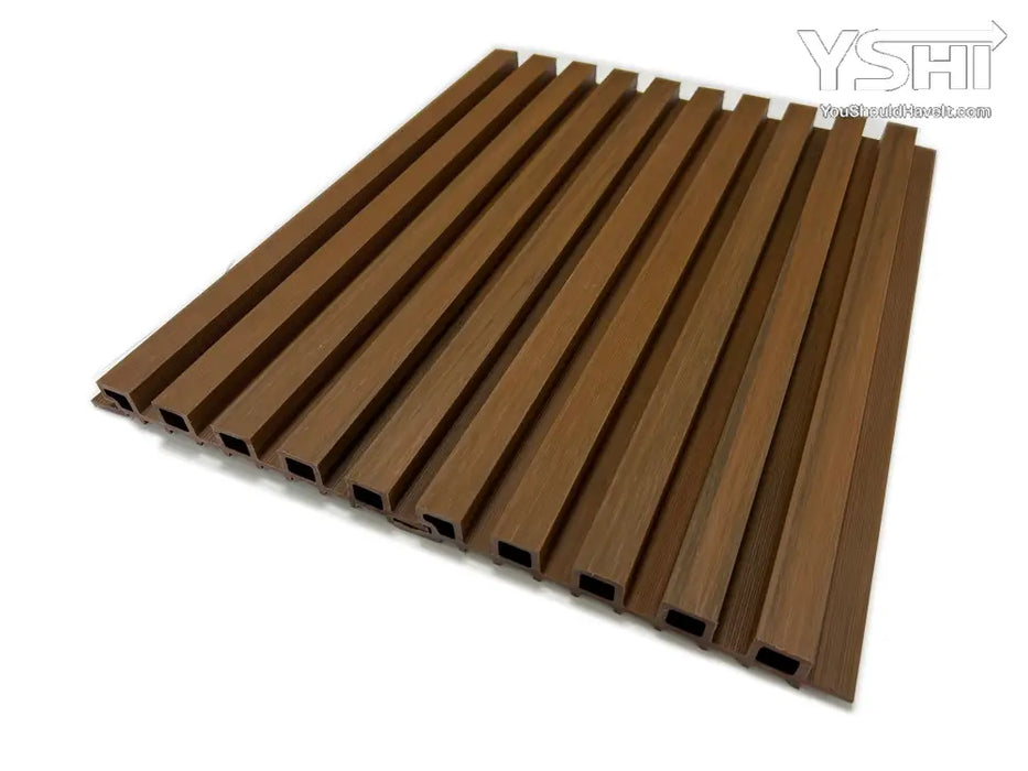 Teak A1 5 Grid Composite Siding Slat Panels For Exterior Outdoor Walls