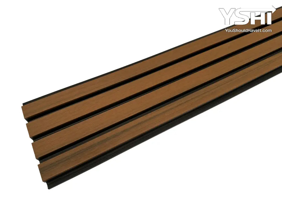 Teak A1 & Black Composite Siding Slat Panels For Exterior Outdoor Walls