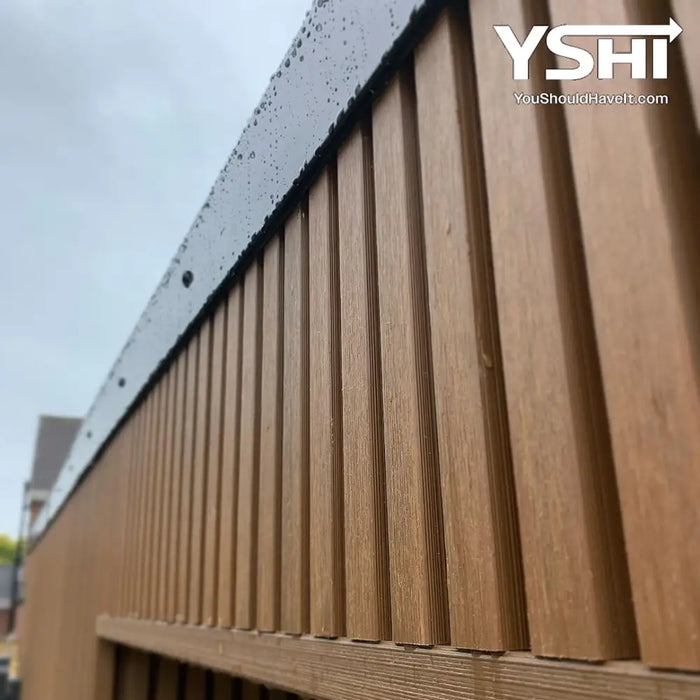 Teak A1 & Black Composite Siding Slat Panels For Exterior Outdoor Walls