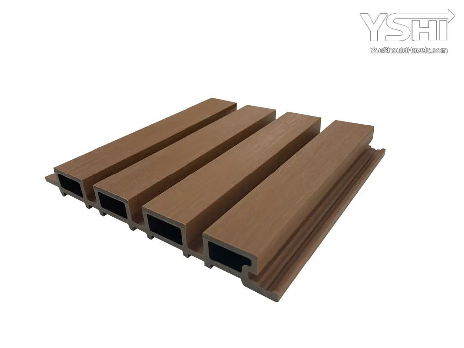 Teak Composite Siding Slat Panels For Exterior Outdoor Walls