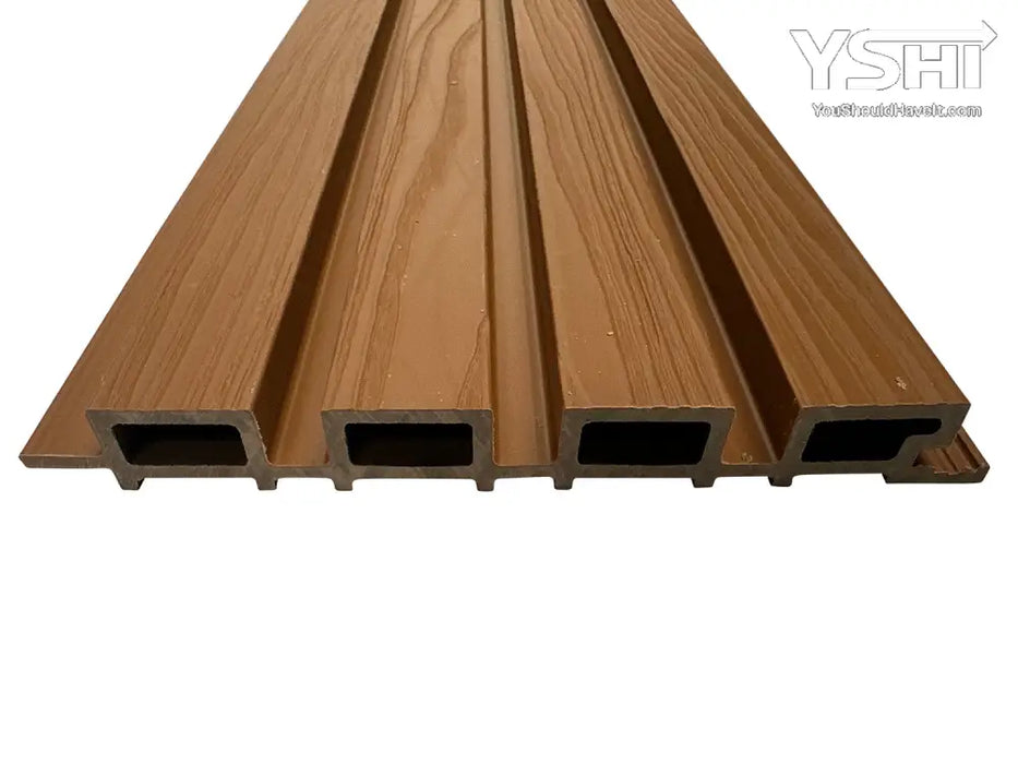 Textured Teak Siding Slat Panels For Exterior Outdoor Walls