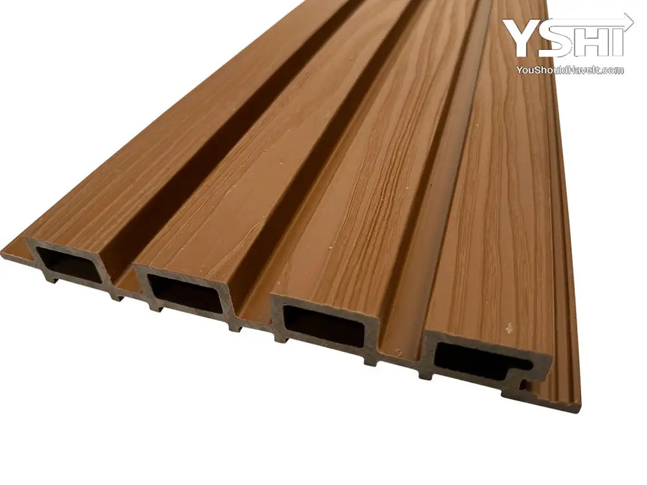 Textured Teak Siding Slat Panels For Exterior Outdoor Walls