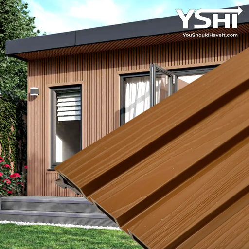 Textured Teak Siding Slat Panels For Exterior Outdoor Walls