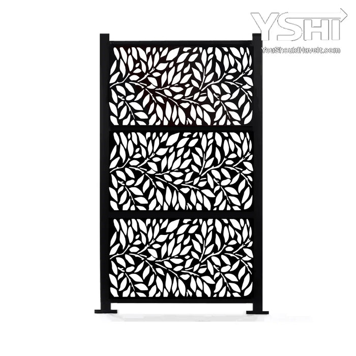 Tree Leaves 76’’ X 52’’ 3Pc Combo Laser Cut Metal Privacy Stand Partition Fence -