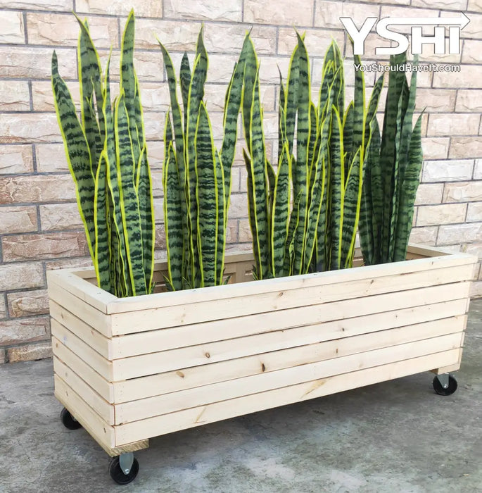 Versatile Rolling Planter For Indoor Outdoor Home And Commercial Use 18’’X48’’X16’’ & Garden