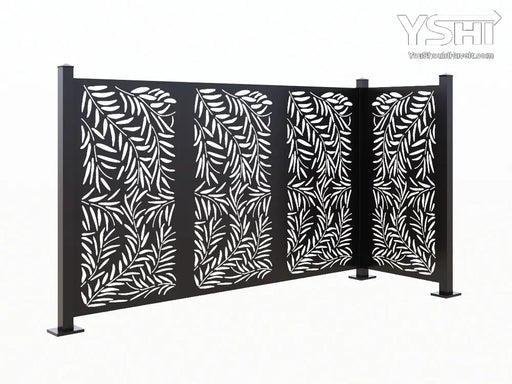 Weeping Willow 52’’ Laser Cut Metal Cafe Partition 4 Panel Combo - Vertical Stack 4Panel /