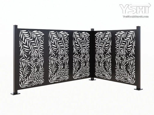 Weeping Willow 52’’ Laser Cut Metal Cafe Partition 5 Panel Combo - Vertical Stack 5Panel /