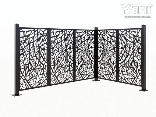 Wideline 52’’ Laser Cut Metal Cafe Partition 5 Panel Combo - Vertical Stack 5Panel /