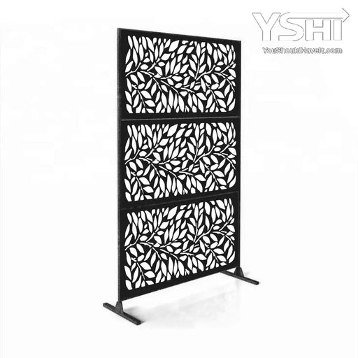 Wideline Free Standing Laser Cut Metal Privacy Combo 76’’X48’’/Set Treeleaves Home & Garden