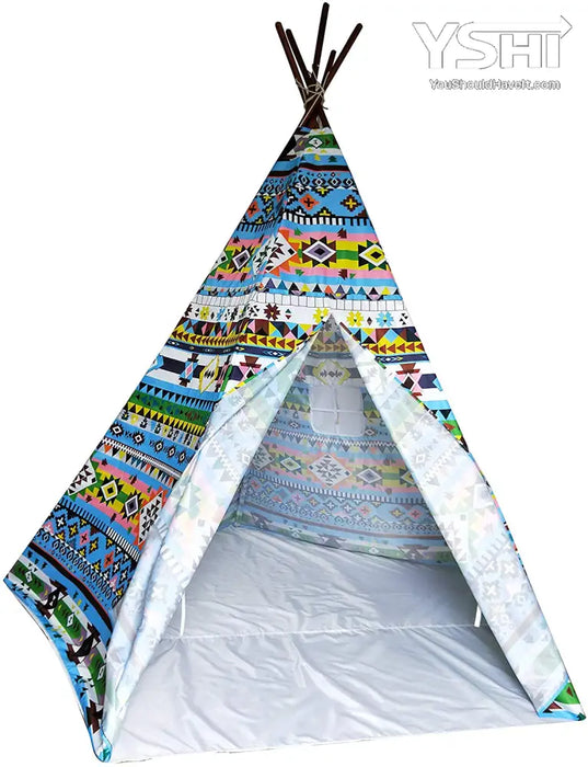 Xl Kids Indian Teepee Play Tent Children Playhouse For Indoor Outdoors Green