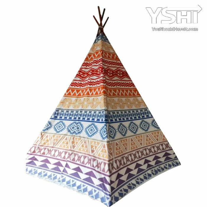 Xl Kids Indian Teepee Play Tent Children Playhouse For Indoor Outdoors Red