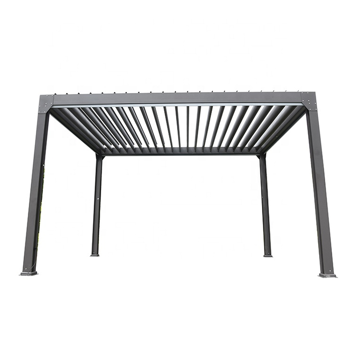 Aluminum Pergola Gazebo with Electric Motorized Adjustable Screens and Sun Shade Privacy Screen