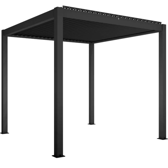 Aluminum Pergola Gazebo with Electric Motorized Adjustable Screens and Sun Shade Privacy Screen